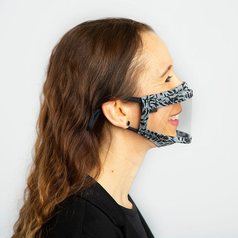 Adults Communication Mask/Clear Face Mask with 2 Layers of Cotton with a Middle Polypropylene Filter Layer.